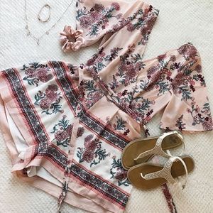 Pink Floral Romper